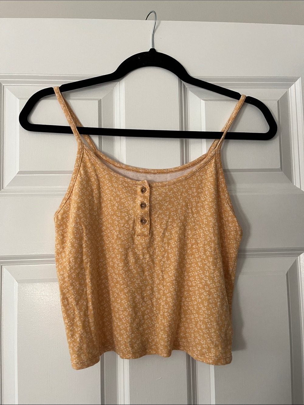 American Eagle Outfitters Yellow Floral Button-Front Cami